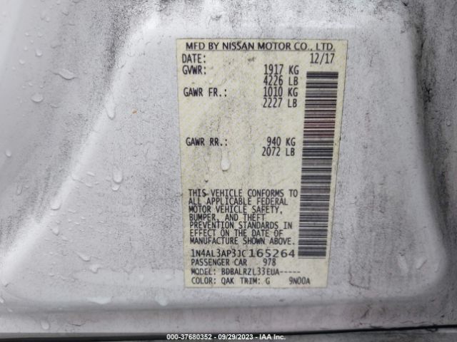 1N4AL3AP3JC165264 Nissan Altima 2.5 Sl