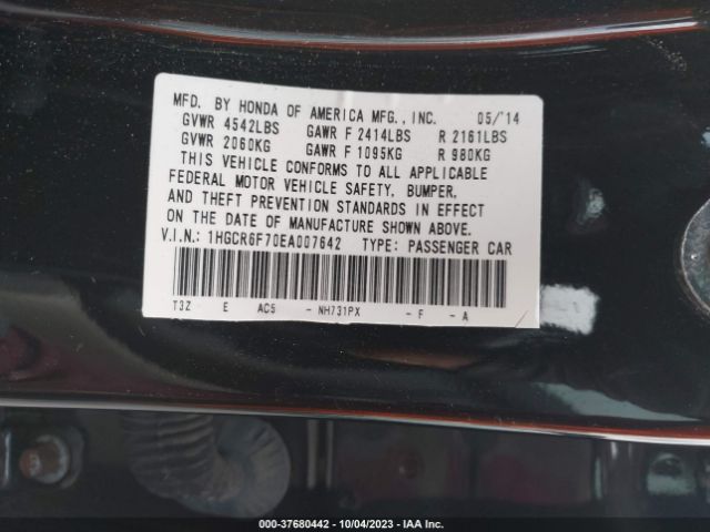 1HGCR6F70EA007642 Honda Accord Hybrid Touring