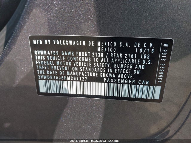 3VWDB7AJ6HM267127 Volkswagen Jetta 1.4t Se