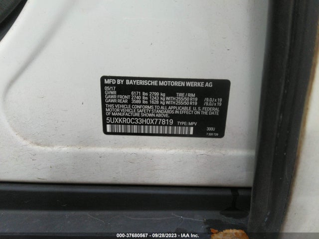 5UXKR0C33H0X77819 BMW X5 Xdrive35i