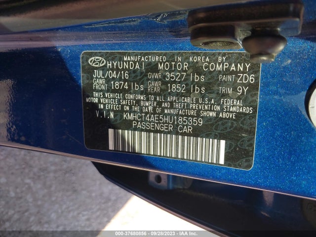 Hyundai ACCENT SE 2017 KMHCT4AE5HU185359 Image 9