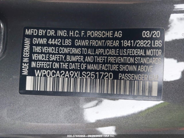2020 PORSCHE 911 WP0CA2A9XLS251720 Photo 8