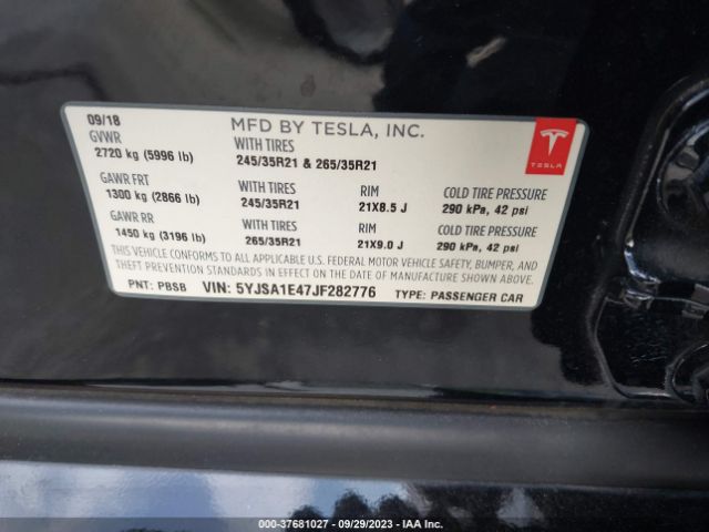 5YJSA1E47JF282776 Tesla Model S 75d/100d/p100d