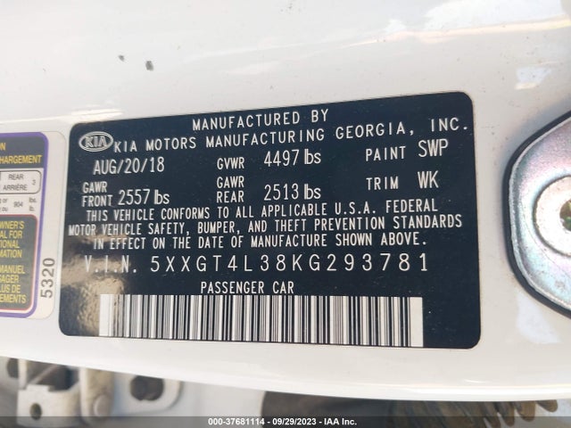 KIA Optima Lx 2019 5XXGT4L38KG293781 Image 22