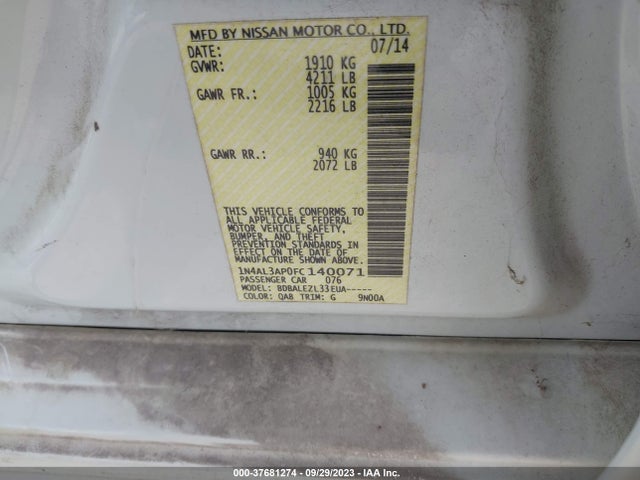 Nissan Altima 2.5 S 2015 1N4AL3AP0FC140071 Image 16