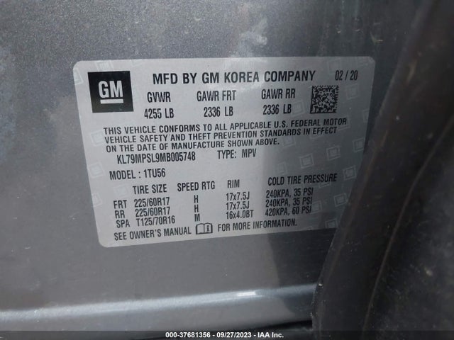 Chevrolet Trailblazer Lt 2021 KL79MPSL9MB005748 Image 9