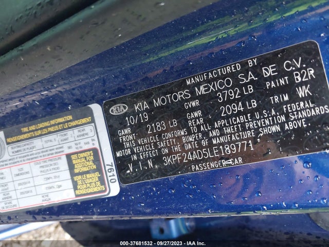 KIA Forte Lxs 2020 3KPF24AD5LE189771 Image 9