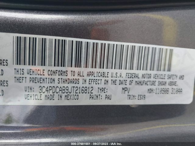 3C4PDCAB9JT216812 Dodge JOURNEY SE