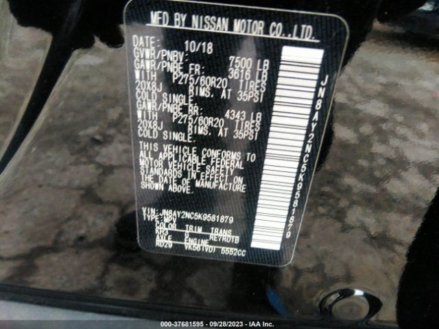 JN8AY2NC5K9581879 Nissan Armada Sl