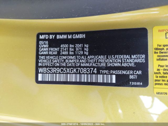 WBS3R9C5XGK708374 BMW M4