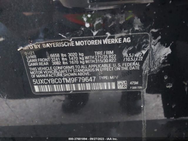 5UXCY8C01M9F79647 BMW X6 M50i