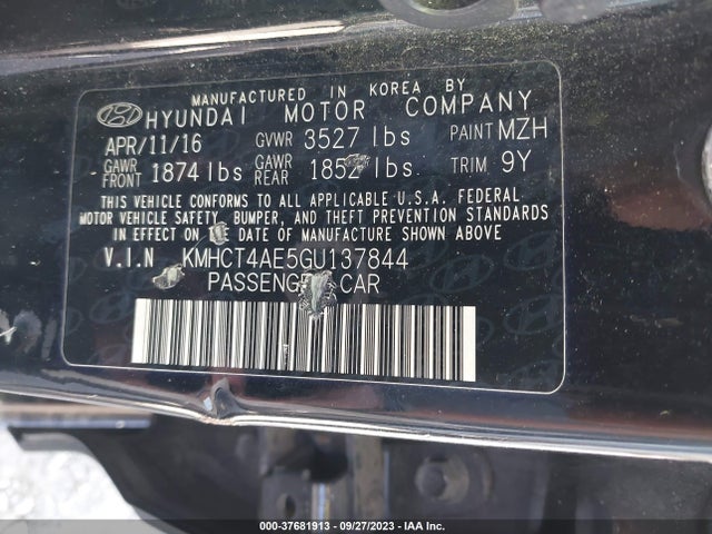 Hyundai ACCENT SE 2016 KMHCT4AE5GU137844 Image 9