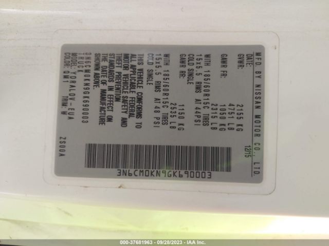 3N6CM0KN9GK690003 Nissan Nv200 S