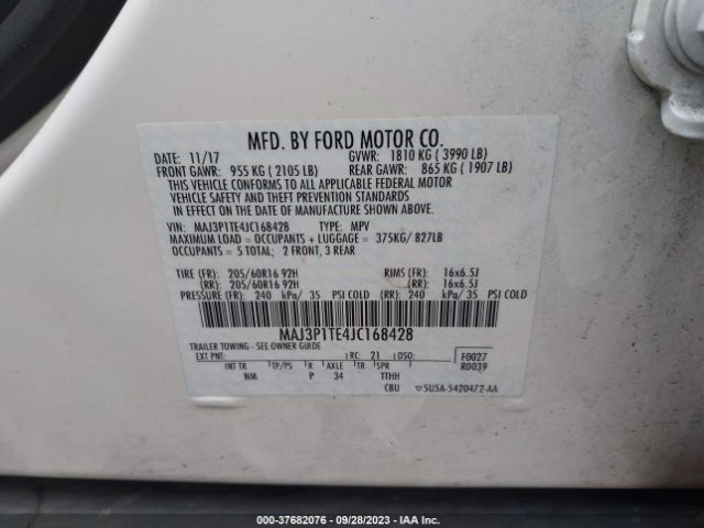 MAJ3P1TE4JC168428 Ford Ecosport Se