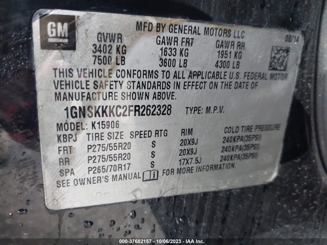 Chevrolet Suburban Ltz 2015 1GNSKKKC2FR262328 Image 9