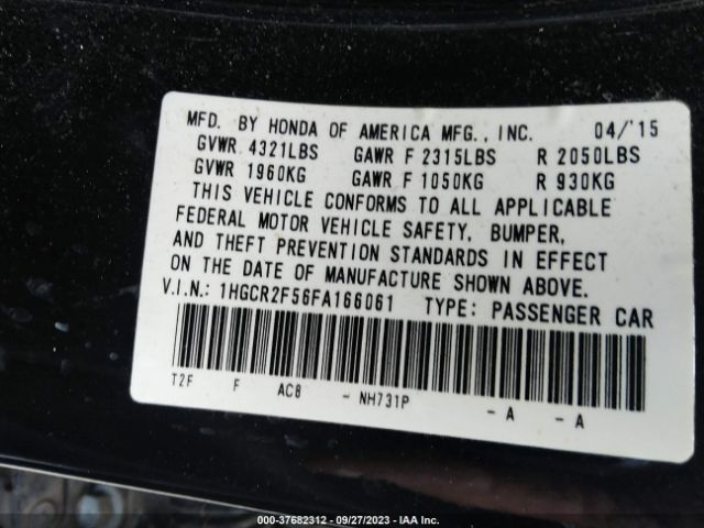 1HGCR2F56FA166061 Honda Accord Sedan Sport