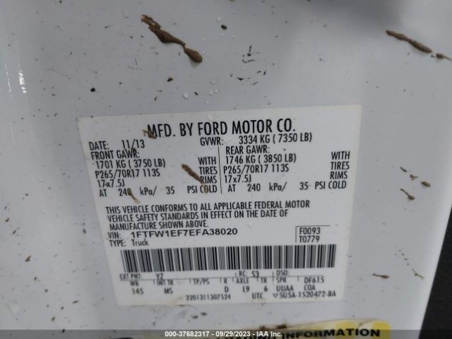 1FTFW1EF7EFA38020 Ford F-150 Xl/xlt/stx/fx4/lariat