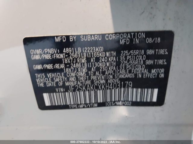 JF2SKAKCXKH403179 Subaru Forester Sport