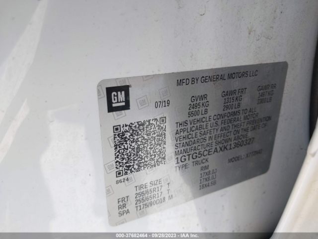 1GTG5CEAXK1360327 GMC Canyon 2wd Sle