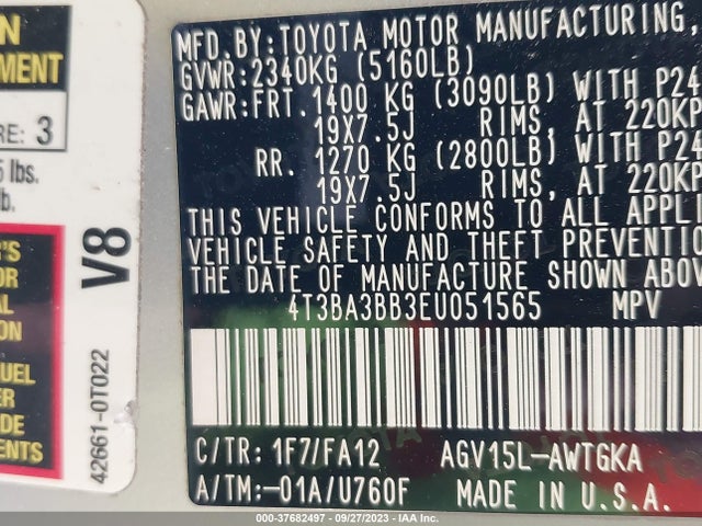 Toyota Venza Le/xle 2014 4T3BA3BB3EU051565 Image 9