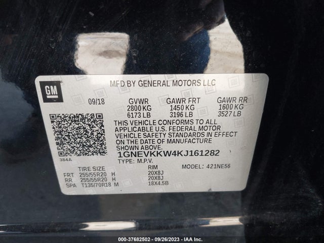 Chevrolet Traverse Premier 2019 1GNEVKKW4KJ161282 Image 9