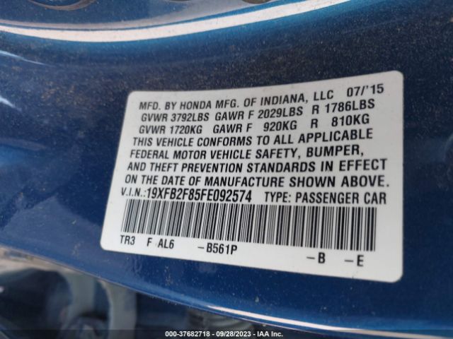 19XFB2F85FE092574 Honda Civic Sedan Ex