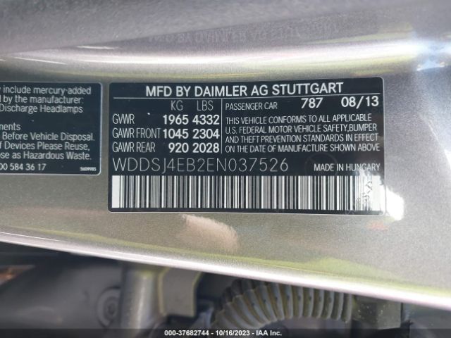 WDDSJ4EB2EN037526 Mercedes-Benz Cla-class Cla 250