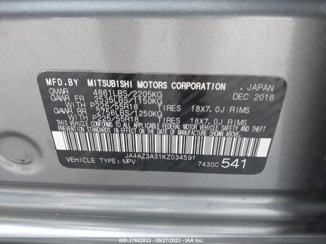 JA4AZ3A31KZ034591 Mitsubishi Outlander Es/se/sel/le