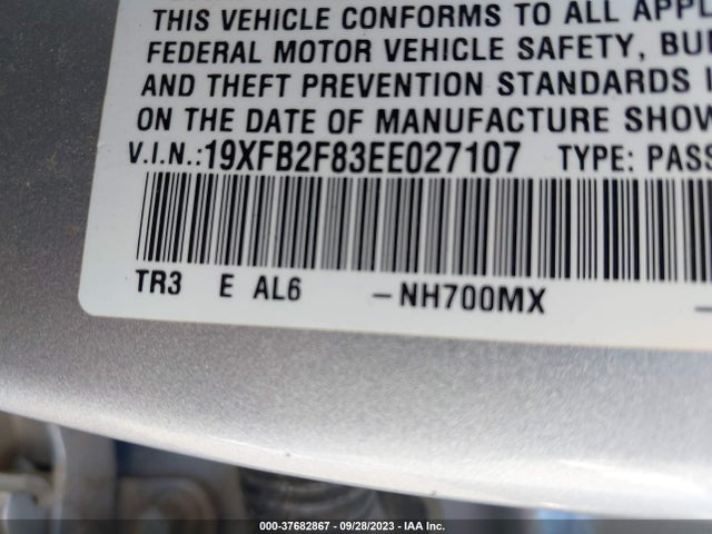 Honda Civic Sedan Ex 2014 19XFB2F83EE027107 Image 9