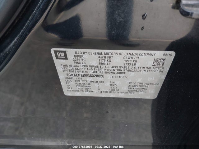 GMC Terrain Slt 2016 2GKALPEK6G6328026 Image 9