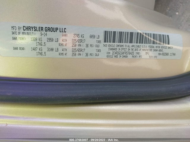Dodge Grand Caravan Sxt 2015 2C4RDGCG0FR576425 Image 9