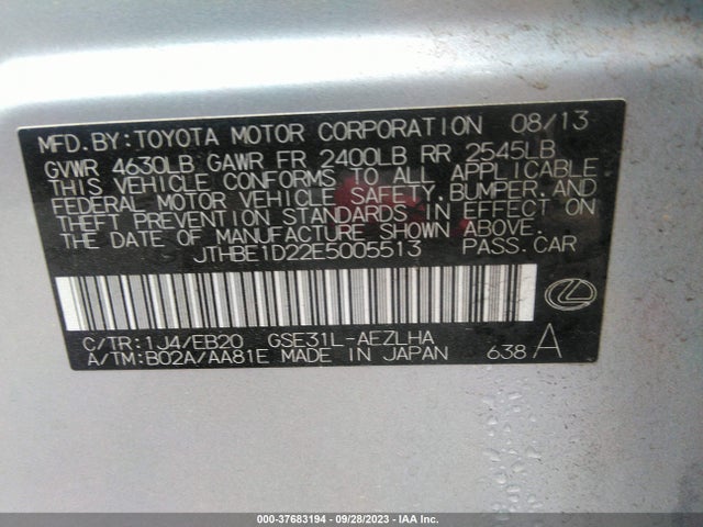 JTHBE1D22E5005513 Lexus IS 350
