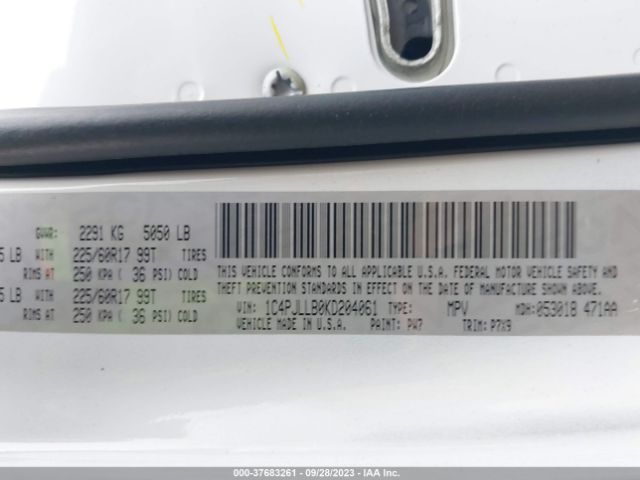 1C4PJLLB0KD204061 Jeep Cherokee Latitude Plus