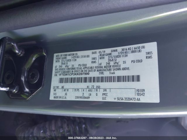 1FTEW1CP3KKD97990 Ford F-150 Xl/xlt/lariat