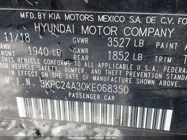 Hyundai Accent Sel 2019 3KPC24A30KE068350 Image 9