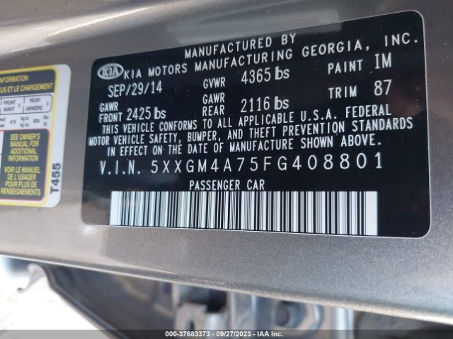 5XXGM4A75FG408801 KIA Optima Lx