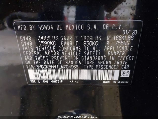 3HGGK5H41LM704966 Honda FIT LX