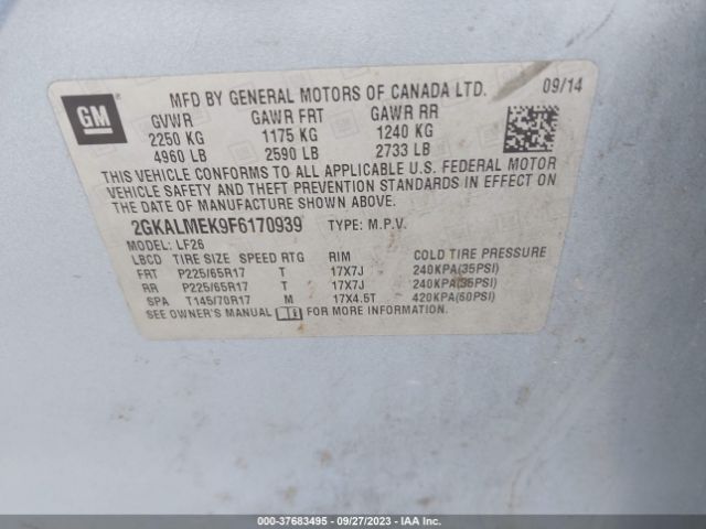 2GKALMEK9F6170939 GMC Terrain Sle