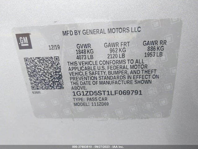 Chevrolet MALIBU LT 2020 1G1ZD5ST1LF069791 Image 9