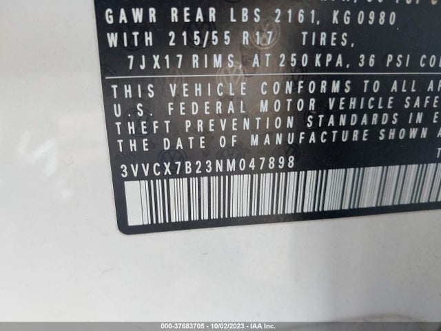 3VVCX7B23NM047898 Volkswagen TAOS S