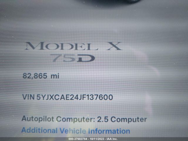 5YJXCAE24JF137600 Tesla Model X 75d/100d/p100d