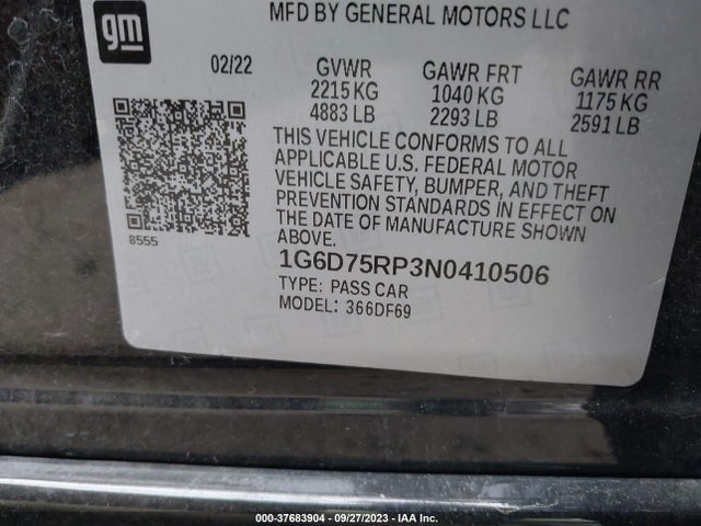 1G6D75RP3N0410506 Cadillac Ct4-v V-series Blackwing