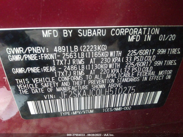 Subaru Forester Premium 2020 JF2SKAJC0LH510275 Image 9