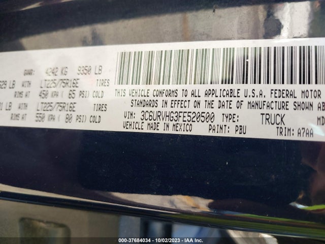 3C6URVHG3FE520500 RAM Promaster