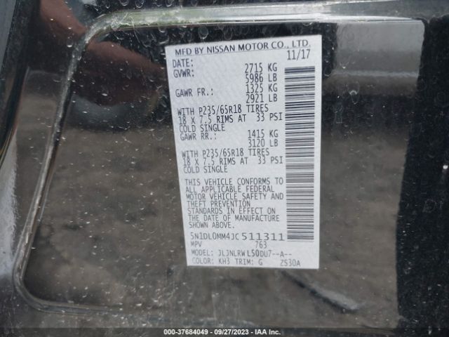 5N1DL0MM4JC511311 Infiniti QX60