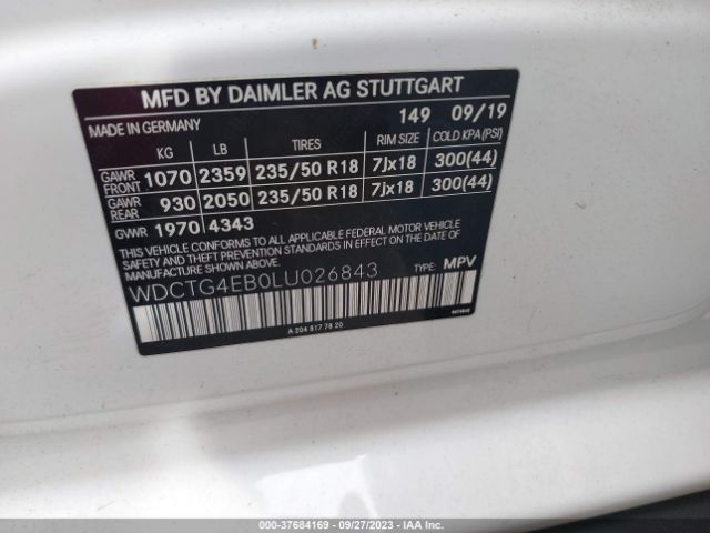 WDCTG4EB0LU026843 Mercedes-Benz Gla Gla 250