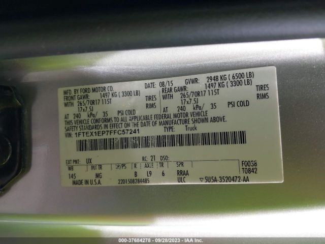 1FTEX1EP7FFC57241 Ford F-150 Xlt/xl/lariat