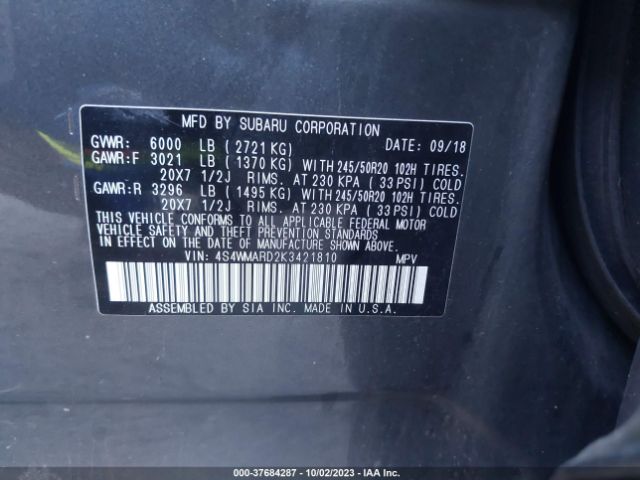 4S4WMARD2K3421810 Subaru Ascent Touring
