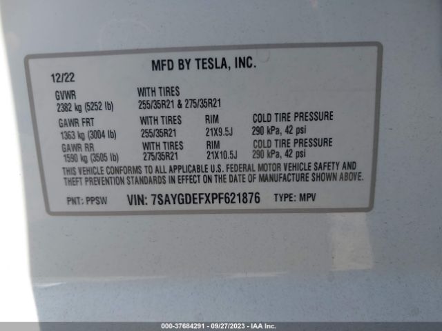 7SAYGDEFXPF621876 Tesla Model Y Performance