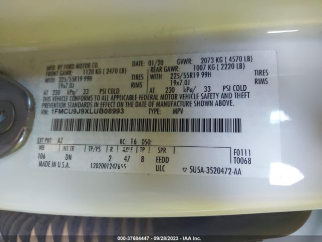 2020 FORD ESCAPE 1FMCU9J9XLUB08993 Photo 8